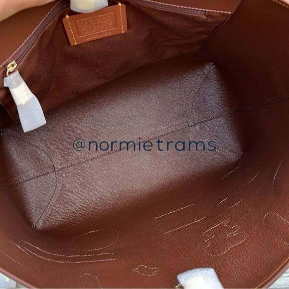 Coach X Peanuts City Tote In Signature Canvas With Patches Bag Purse - Picture 8 of 9